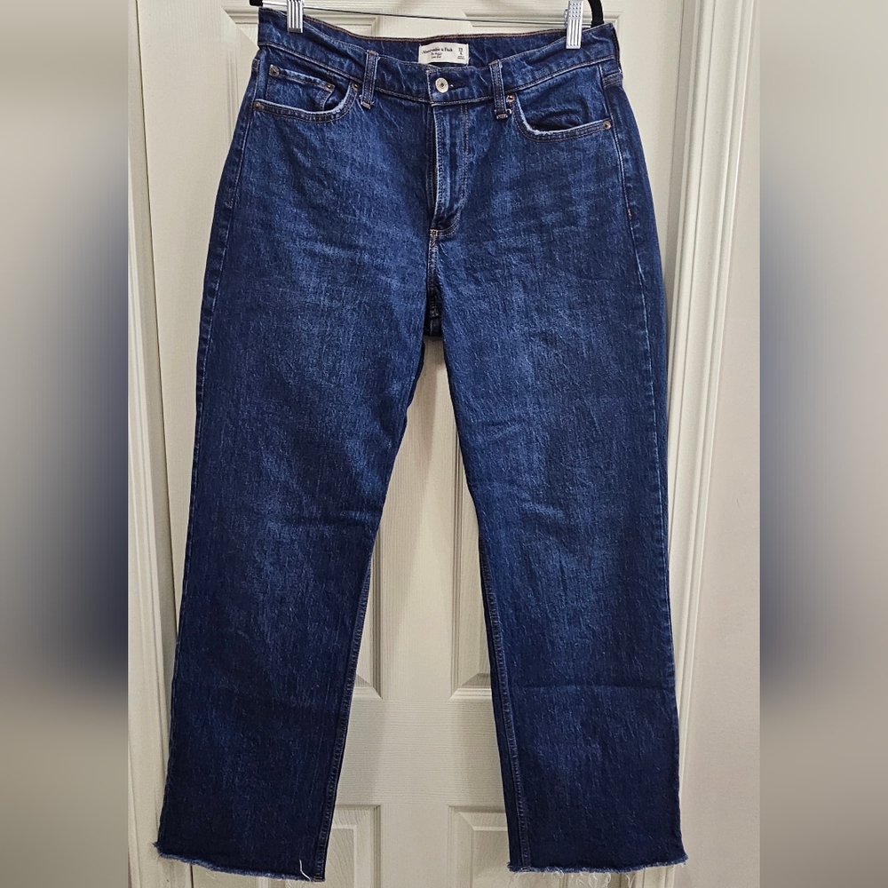 Abercrombie Curve Love Baggy Jean With Raw Hem, Long Length
